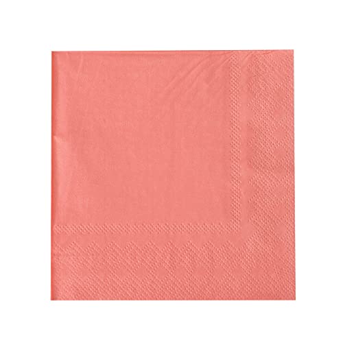 Jollity & Co Shade Large Napkins - Party Napkins in Cantaloupe Coral Orange - Pack of 16 Dinner Napkins - Easy to Mix and Match - Paper Napkins to Suit All Occasions and Birthday Decorations