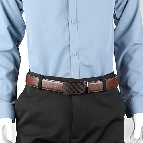 Image of Lavemi Men's Real Leather Ratchet Dress Belt with Automatic Buckle,Elegant Gift Box