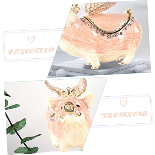 Boîte à bijoux cochon avec ailes d'ange Amosfun boîte à trinkets décorative