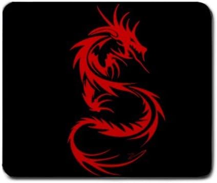 Tribal Dragon Black & Red Mouse Pad