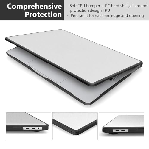 Image of TechTrendz Compatible with MacBook Air 13 inch Case 2025 2024-2022 M4 M3 M2 A3113 A2681 Cover, Anti-Cracking, Anti-Fingerprint Hard Shell Soft TPU Bumper PC for Air 13.6 inch Case Cover, Frosted Black