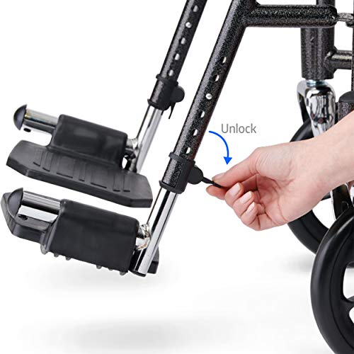 Medline Steel Transport Wheelchair, Folding Transport Chair With 8-Inch Wheels, Lightweight, Full Length Armrests And Swing Away Footrests, 19-Inch Wide Seat #TOP4