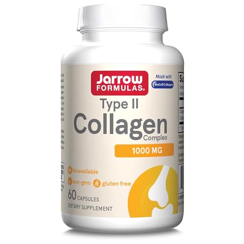Jarrow Formulas, Type II Collagen Complex (Colágeno Tipo 2), 60 Cápsulas, Probado en Laboratorio, Sin Gluten, Sin Soja, No GMO