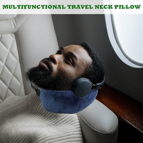 Image of 1 /2PCS Travel Pillow Stuffable with Clothes As Carry-On Luggage Fits Up to 3 Days of Travel Essentials, Multifunctional U-Shaped Pillowcase for Business, Trip, Outdoor (2PCS-Black)