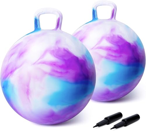 U&C Planet Paquete de 2 Balones Saltadores 45 cm Pelota de Salto para Niños 3-8 Pelota de Saltar Hinchable con Bomba Apto para Uso en Interiores y Exteriores Regalo Ideal
