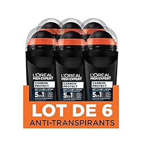 Men Expert L’Oréal Carbon Protect Ice Fresh Deodorant voor heren, verpakking van 6 stuks (6 x 50 ml)