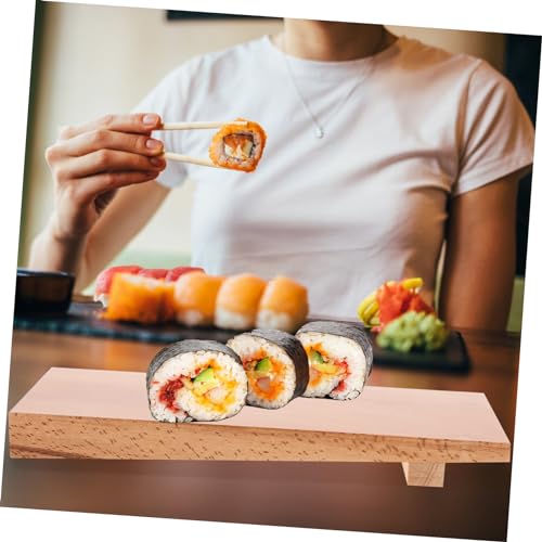 Bandeja de madera para sushi, cuadrada y ligera miniatura 4