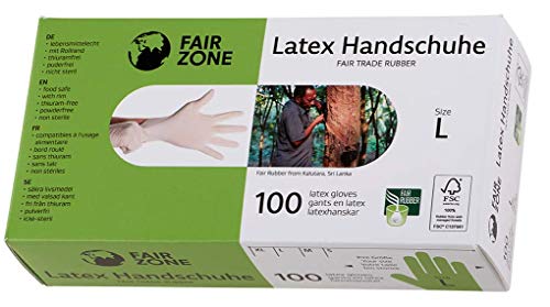 Fair Zone | Home | Latex Gloves - Size M New | 1-Pack | 100