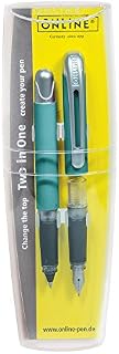 Set Two in One College Mint with ink cartridge rollerball and fountain pen