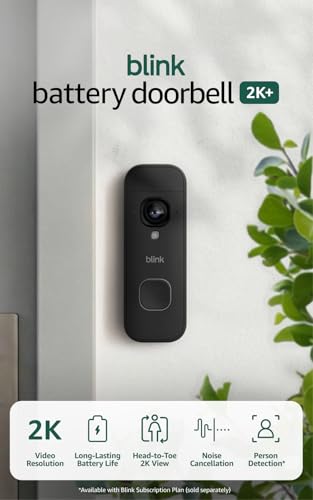Image of Blink Battery Doorbell 2K+ (newest model) - Wireless video doorbell, 2K video resolution, enhanced audio. Sync Module Core included - System (Black)