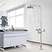 AIWFL Combination Eye Wash Shower Station, 304 Stainless Steel Emergency Shower and Eye Wash Station, Eyewash with Shower for Industrial & Commercial & Lab Use, NPT Threads, with Eyewash Sign
