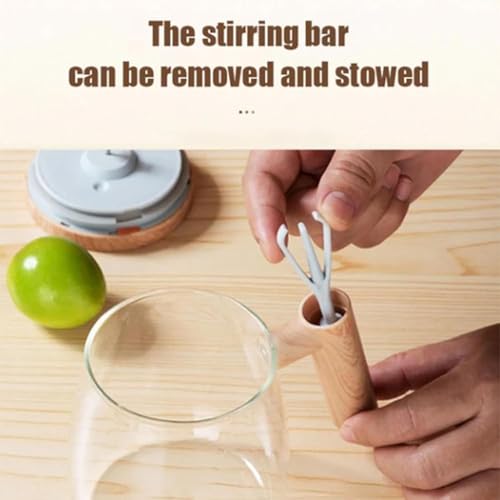 Image of Self Stirring Coffee Mug with Lid Battery Operated-Electric Coffee Maker Mug for Office, Automatic Stirrer and Frother, Glass Electric Mixing Cup,Coffee Blender Mug