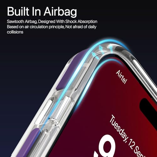 Image of eller sante Apex MagPro Back Cover Case for iPhone 15 Pro Shockproof Scratch Resistant Slim Thin Military-Grade Protection Support Mag-Safe Wireless Magnetic Charging - Purple