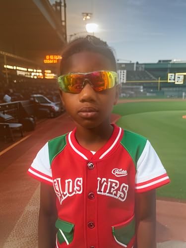 Image of FEISEDY Kids Polarized Sports Sunglasses, TR90 UV400 Baseball Cycling | LightWeight Wrap-Around for Boys Girls, TAC Polarized Lens blocks 100% UVA /UVB, Baseball /Softball /Cycling /Running B2454