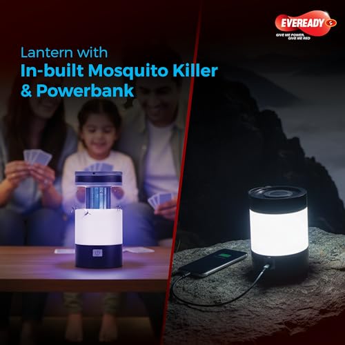 Image of Eveready Zaplite HL87, 5.5W Rechargeable Lantern + Mosquito Killer with UV LED Light, in-Built Powerbank, 360 Illumination, Portable & Durable, USB Type-C Charging, Powered by Li-ion Battery