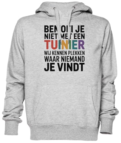 Sweat-shirt gris avec capuche pour vos moments de détente au jardin et week-ends