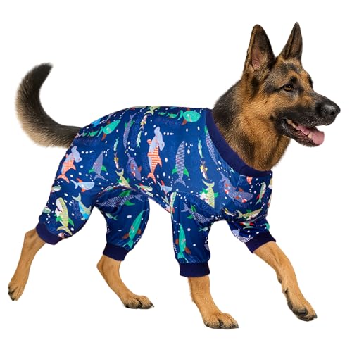 LovinPet Dog PJS Bodysuit for Medium Dogs, Pitbull Bodysuit, M