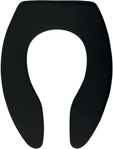 Miniatura 10 de BEMIS 1655SSCT 000 - Asiento de inodoro con parte delantera abierta comercial sin tapa y bisagras autosostenibles de acero inoxidable, alargado,