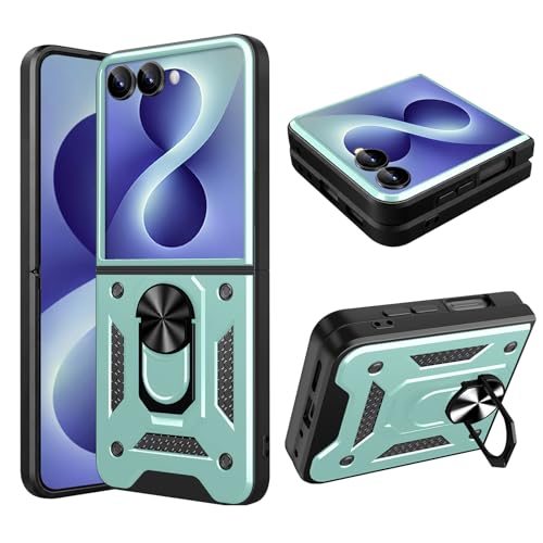 Coque Samsung Z Flip 8 antichoc Giyer avec béquille et protection écran intégrée verte