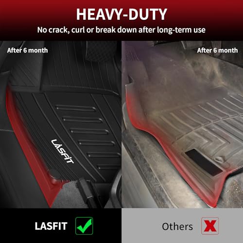 Image of LASFIT Floor Mats Custom Fit for Audi Q5 SQ5 2018-2025(Include Q5 /SQ5 Sportback 2021-2025), All-Weather Protection TPE 1st & 2nd Row Car Liners for Audi Accsessories, Easy to Clean, Black | Also for PHEV&Sportback, 3D Custom Fit TPE All Weather Floor Liners, Full Coverage Secure-Fit Car Mats, Easy to Wash