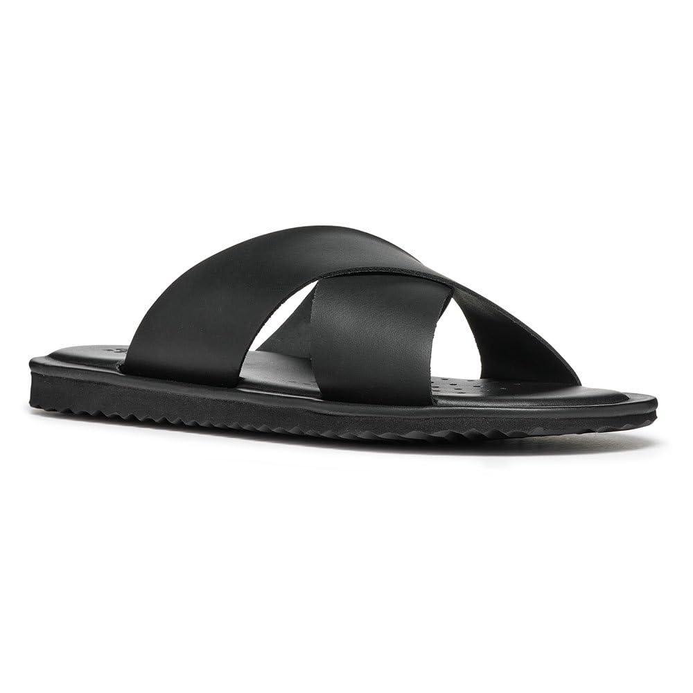 Geox Homme U Erice B Sandales Claquettes, Noir, 45 EU