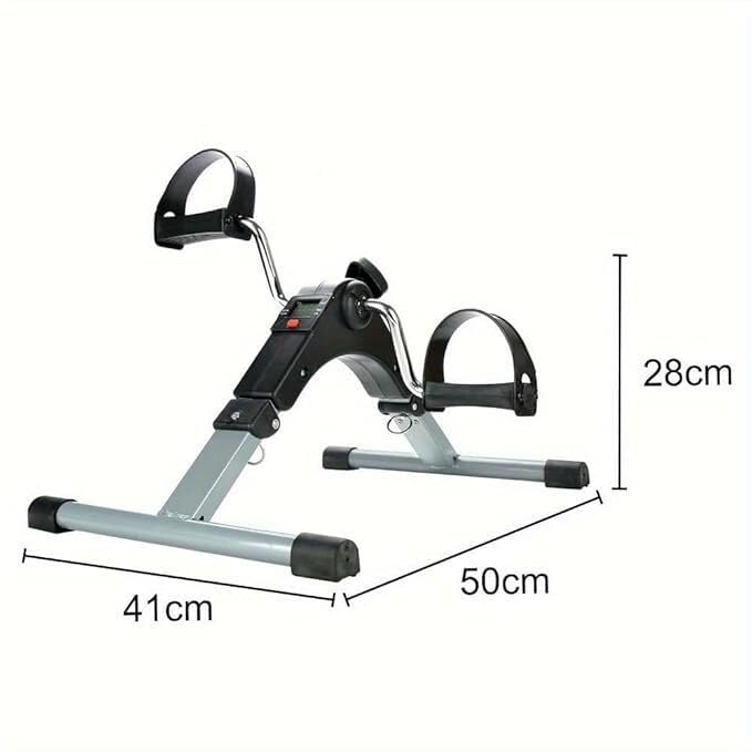 Image of Mini Exercise Cycle Pedal Exerciser - Under Desk Pedaller with Adjustable Resistance and Digital LCD Display - Portable Leg and Arm Fitness Equipment for Home Gym | Black