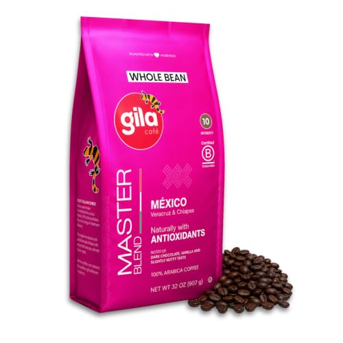 Gila Cafe Coffee Beans, Dark Chocolate & Nutty, Medium Roast Bean Bag, 2 lb