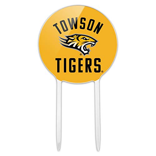 Acrylic Towson University Tigers Cake Topper Party Decoration for Wedding Anniversary Birthday Graduation