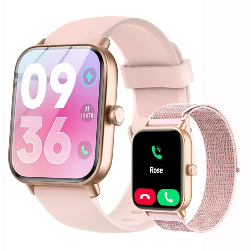 zenvid Smart Watch for Women Men, 1.85" HD Fitness Tracker for iPhone Android, Heart Rate/Sleep Monitor, Alexa Built-in, Bluetooth Calls & Text Alerts, 100+ Sports Modes, IP68 Waterproof