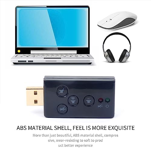 USB Sound Card Stereo 3.5mm Audio Adapter, USB to AUX Cable, Built-in Chip for Windows Mac Linux Pc Laptops Desktops PS4 PS5 Black Headphones - Thumbnail 7