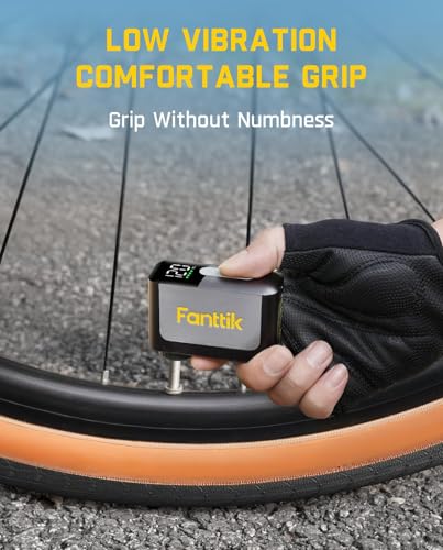Image of Fanttik X10 Ace Mini Bike Pump with Gauge, 120PSI Electric Tiny Bike Pump with Presta and Schrader Valve, Auto Stop, Fast Inflation for Road Bike（4.23oz