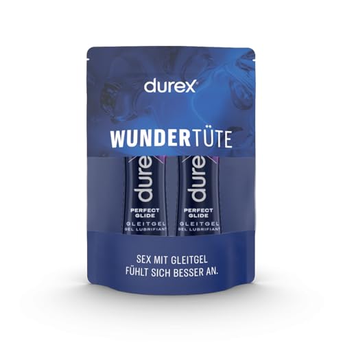 Durex Perfect Glide Gleitgel – Silikonbasiertes Gleitmittel für besonders lange Gleitfähigkeit – 2x50 ml