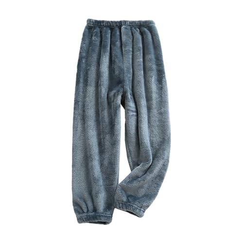 Girls Plush Fluffy Pj Fuzzy Fleece Pants Winter Warm Casual Cozy Lounge Bottoms Long Solid Color