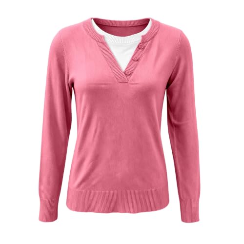Aniywn Long Sleeve Sweaters For Women Trendy Casual Collared Pullover Tops - image 3
