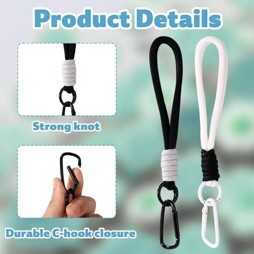 2pcs Doll Car Hanging Straps, Rear View Mirror Hanging Rope Cute Car Accessories for Doll Collectors Home Office Bag Rear View Mirror Decor (Black & White)