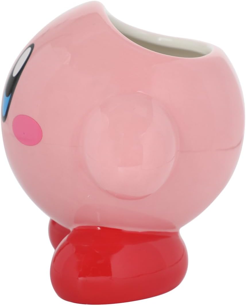 Bioworld Kirby 18 Oz Pink Sculpted Ceramic Character Mug