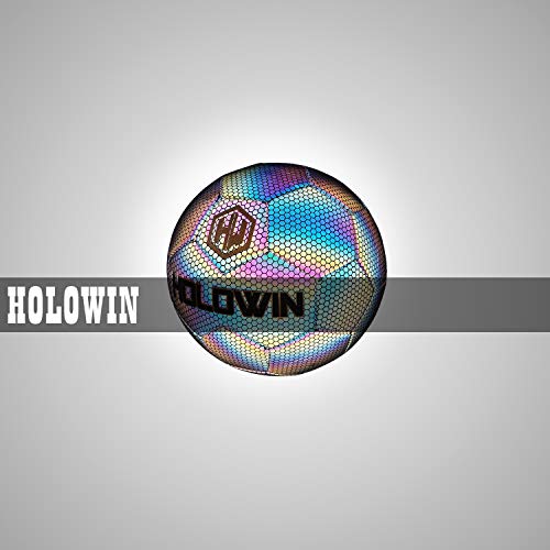 Hw Holowin Holographic Luminous Soccer Ball For Night Games & Training, Glowing In The Dark Light Up Reflective With Camera Flash Reflects Light Gifts, & Men (Size 5, Black) #TOP3