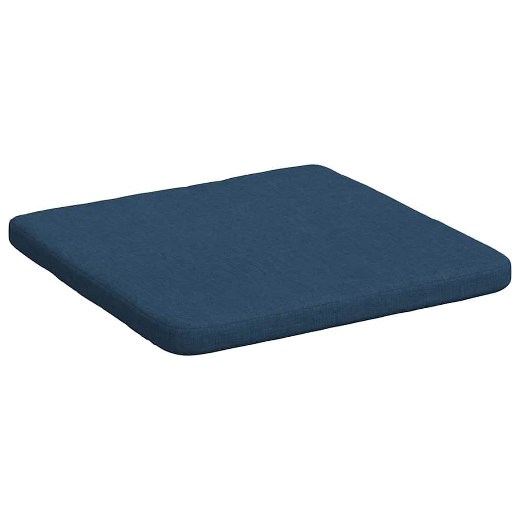 Sitzkissen 4er Set Blau 40 x 40 x 3 cm - Komfortable Stuhlkissen mit Bändern und Reißverschluss - Weiche Sitzauflage aus Stoff für Esszimmer, Küche und Home Office