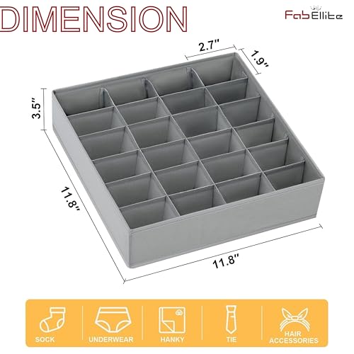 Image of FAB ELLITE Double Sided Hanging Organizer with 30 Clear Pockets | Wall Hanging Closet Storage for Socks Bra Underwear & Accessories Shelves Storage (Double-Sided Hanging Organizer, Grey)