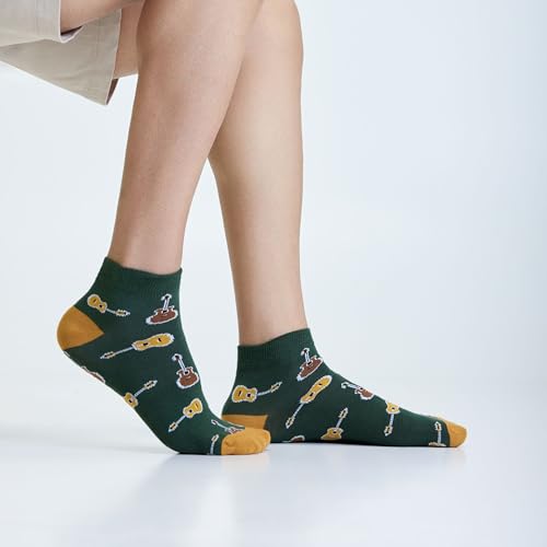 Image of Mint & Oak Men Ankle Socks, Printed Funky Socks, Cotton Unisex Ankle Length Sock, Odour Free Socks - Pack of 1