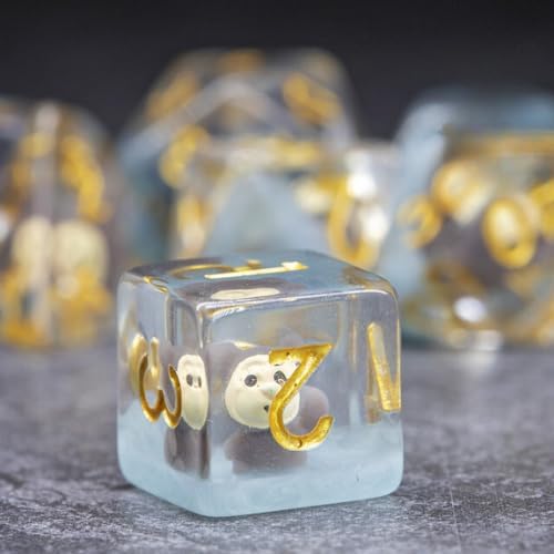 Creature Familiars Resin DND Dice Set Polyhedral Dice Set for Dungeons and Dragons RPG Pathfinder Tabletop TTRPG (Baby Monkey)