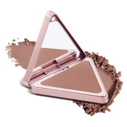 Polvo Bronceador,Pulidor de Bronceado | Paleta Compacta Triangular Mate para Broncear y Fijar Base para Cuerpo y Mejillas