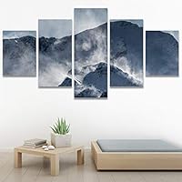 SIGNWIN 5 Panel Canvas Wall Art Snowy Tops for Home Decorations Ready to Hang - 60