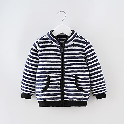Boys Fall Jacket Toddler Baby Kids Boys Girls Winter Windproof Cartoon Coat Jacket Warm Fleece (Navy, 6-12 Months)2