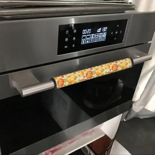 Image of Pumpkin Bow Fridge Door Handle Covers Fall Decor 6-Piece Refrigerator Handle Covers Washable Kitchen Appliance Decor Handles, Keep Appliance Clean for Fridge Microwave Stove Dishwasher