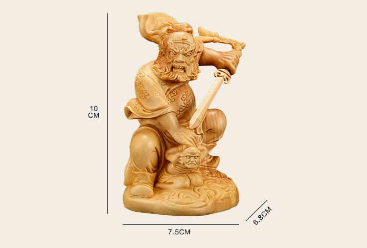 木製彫刻オブジェ 約10cm 瞑想的な坐像 高級天然ツゲ木彫り女性像 座禅 美術品 木彫り 置物（高
