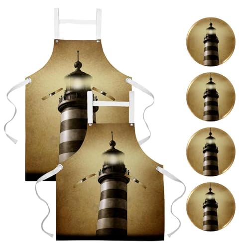 Tablier de cuisine anti-tache lot de 2 protection textile nettoyage maison et restaurant