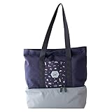 Esta bolsa es amplia, cómoda y cuenta con un compartimento en su base, con cierre de cremallera y revestimiento térmico, para poder transportar alimentos y mantener su temperatura
