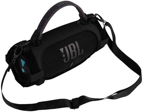 Geiomoo Silicone Case for JBL Charge 6, Portable Scratch Shock Resistant Cover (Black)