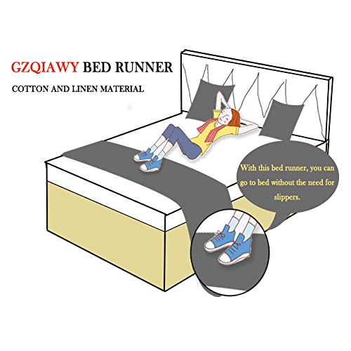 Gzqiawy Bedspreads Bed Runner Throw Bedding Single Queen King Bed Cover Towel Home Hotel Decorations Bed Towel Scarf Blue Flower With Silver Border 19.7 X 94.5 Inches (Bed Scarf Only) #TOP2